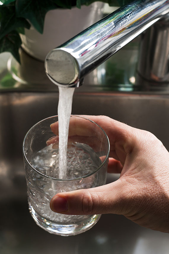 Getting some water from sink